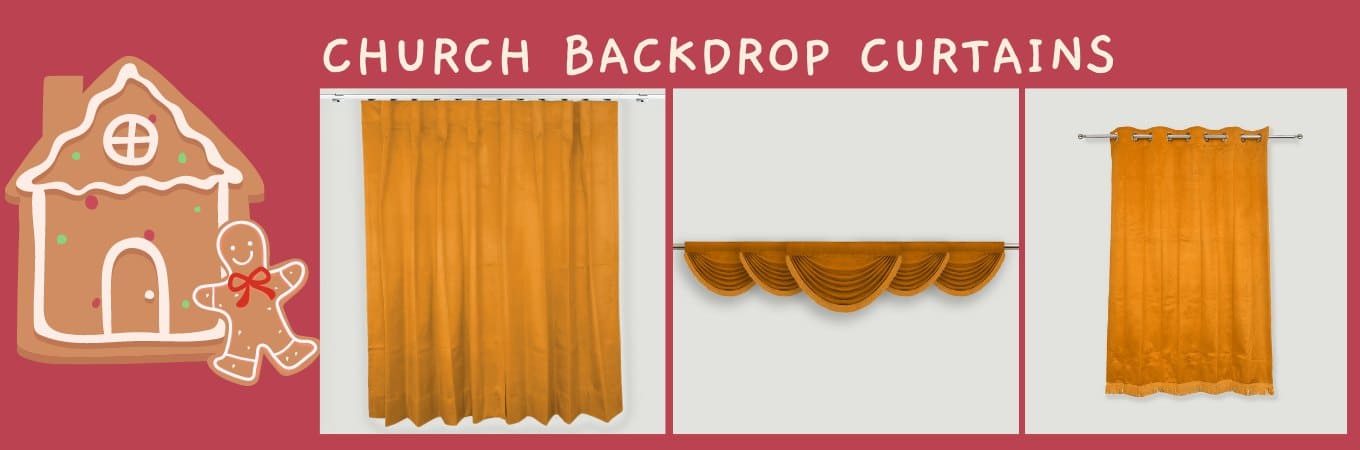Backdrop curtains in orange color