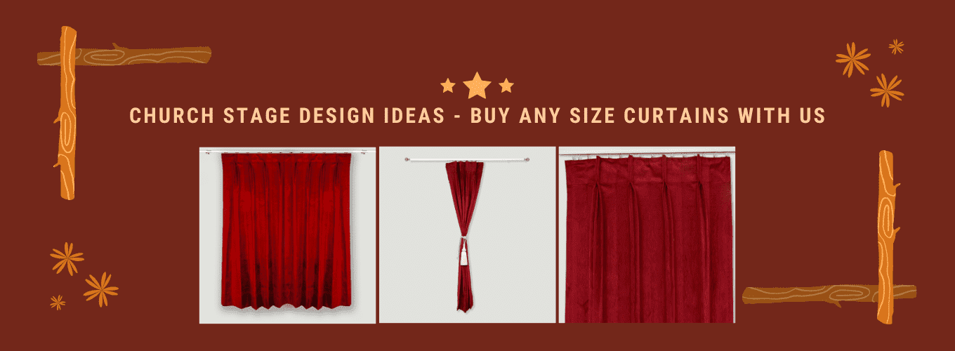burgundy velvet church curtains for doors hanged with channel track