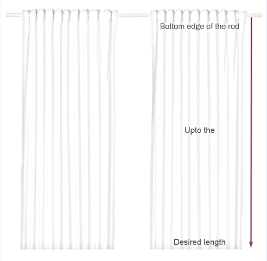 demo of curtain measuring with panel curtain