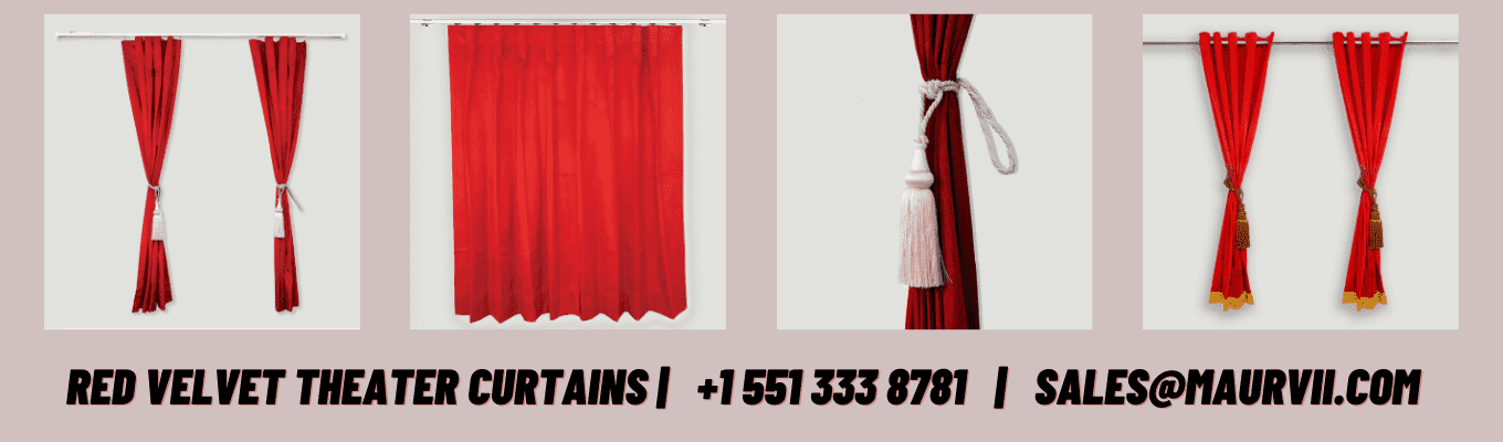 velvet theater curtains in red color