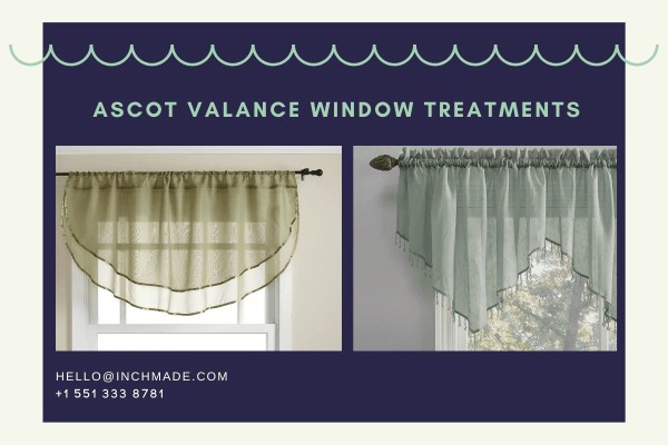 Purple color ascot valance hanged in a room