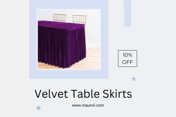 velvet pleated table skirts