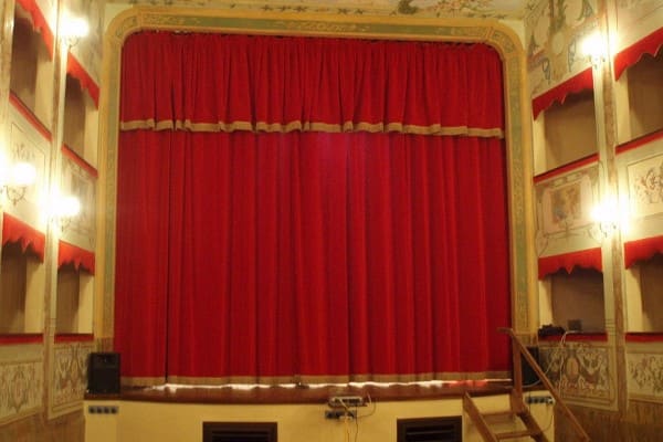 red colour church curtain with golden bullion fringe