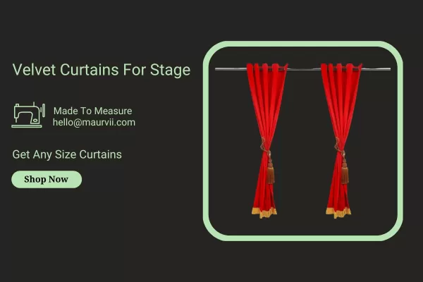 Custom red velvet curtains for stage