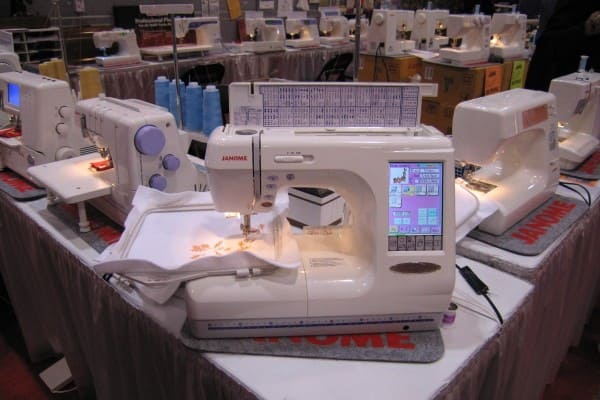computerised machine embroidery by blue rope