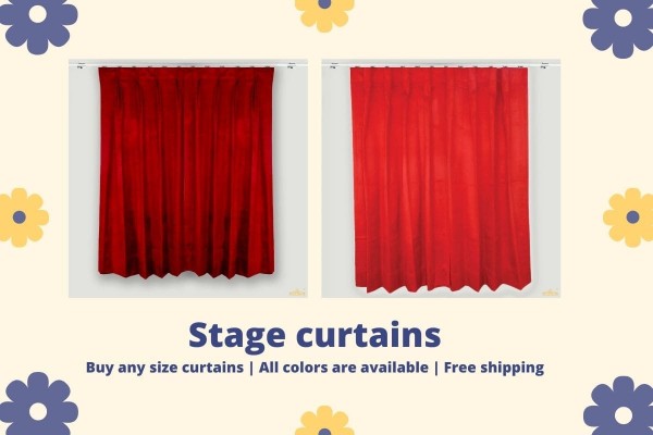 velvet theater curtains in red color